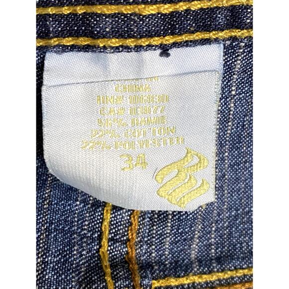 Rocawear Vintage Jeans Men 34X32 Blue Loose Straight Graffiti Graphics Ramie Y2K - Picture 8 of 15